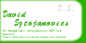 david sztojanovics business card